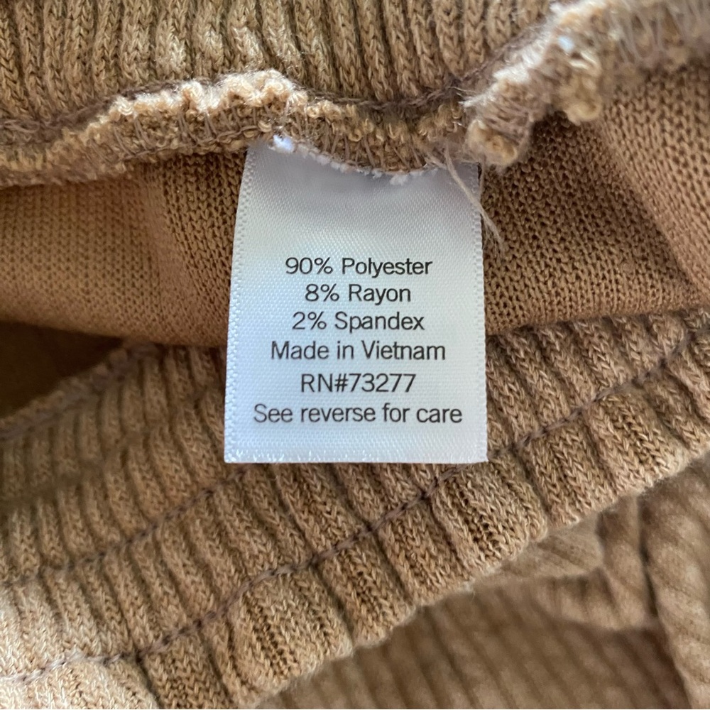 SO High Rise Flare Brown Tan Ribbed Lounge Pants Sz XS Hippie Boho Athleisure - Picture 7 of 10